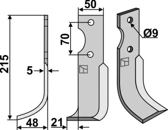 Fräsmesser 215x50mm, links